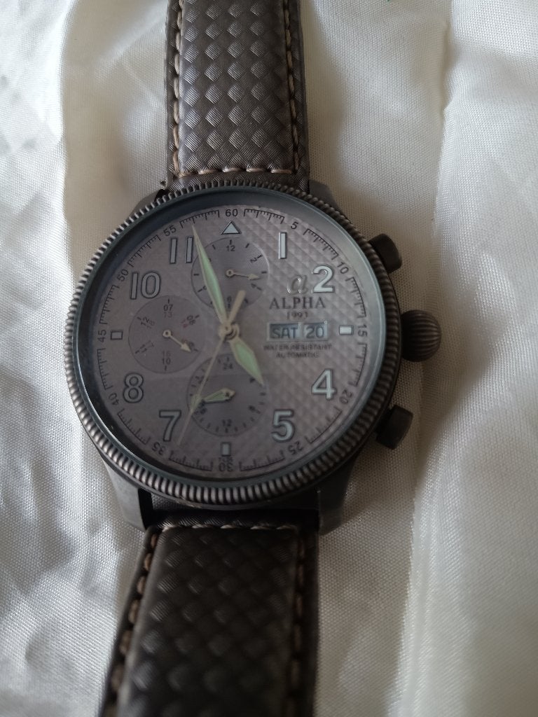 Alpha Pilot Titanium automatisch herenhorloge, Overige merken, Gebruikt, Polshorloge, Overige materialen