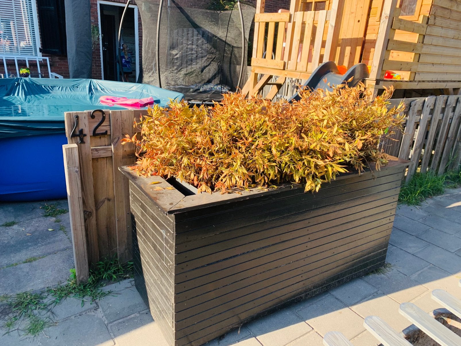 Plantenbak zwart, Ophalen, 100 cm of meer, Zo goed als nieuw, Rechthoekig