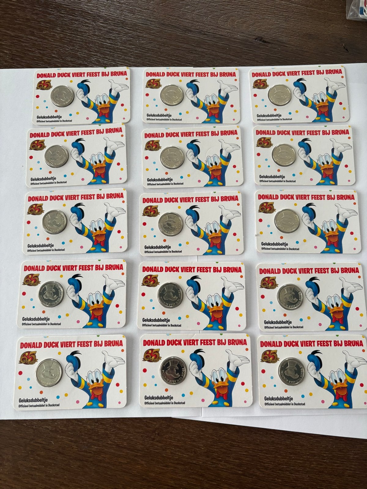 15x Geluksdubbeltje Donald Duck 2017 - Prima Kwaliteit, Postzegels en Munten, Ophalen of Verzenden, Overige waardes, Setje
