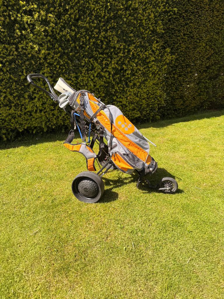 Golfset Clubs Trolley Kar Tas, Sport en Fitness, Golf, Ophalen, Zo goed als nieuw, Set
