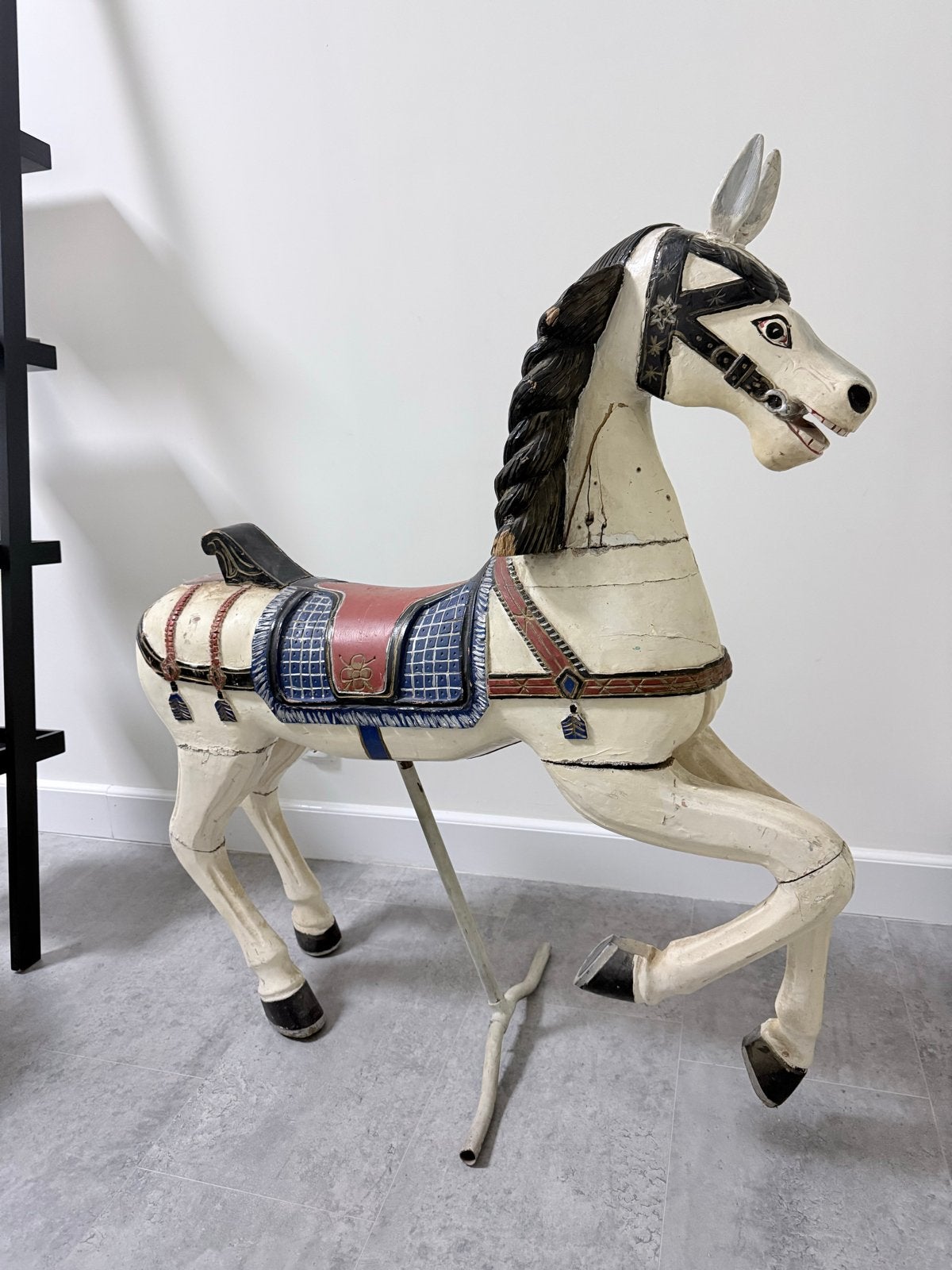 Antiek Houten Carrouselpaard - Handgeschilderd, Ophalen