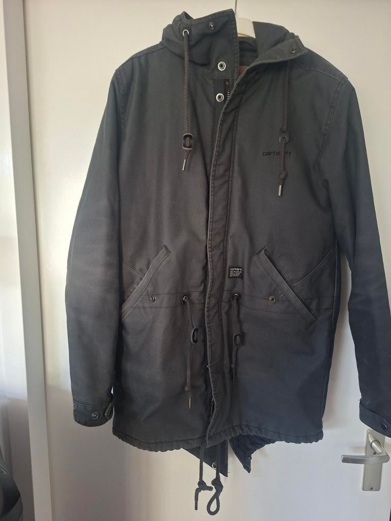 Carhartt winterjas heren - donkergroen/zwart, Maat 48/50 (M), Carhartt, Ophalen of Verzenden, Gedragen