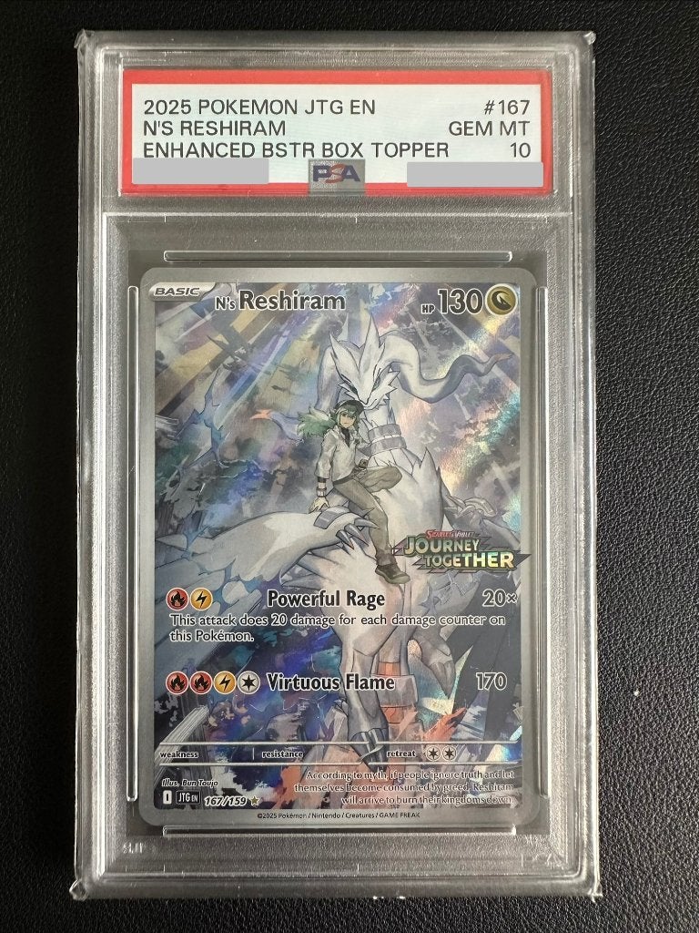 N's Reshiram (xJTG 167) PSA 10, Ophalen of Verzenden, Zo goed als nieuw
