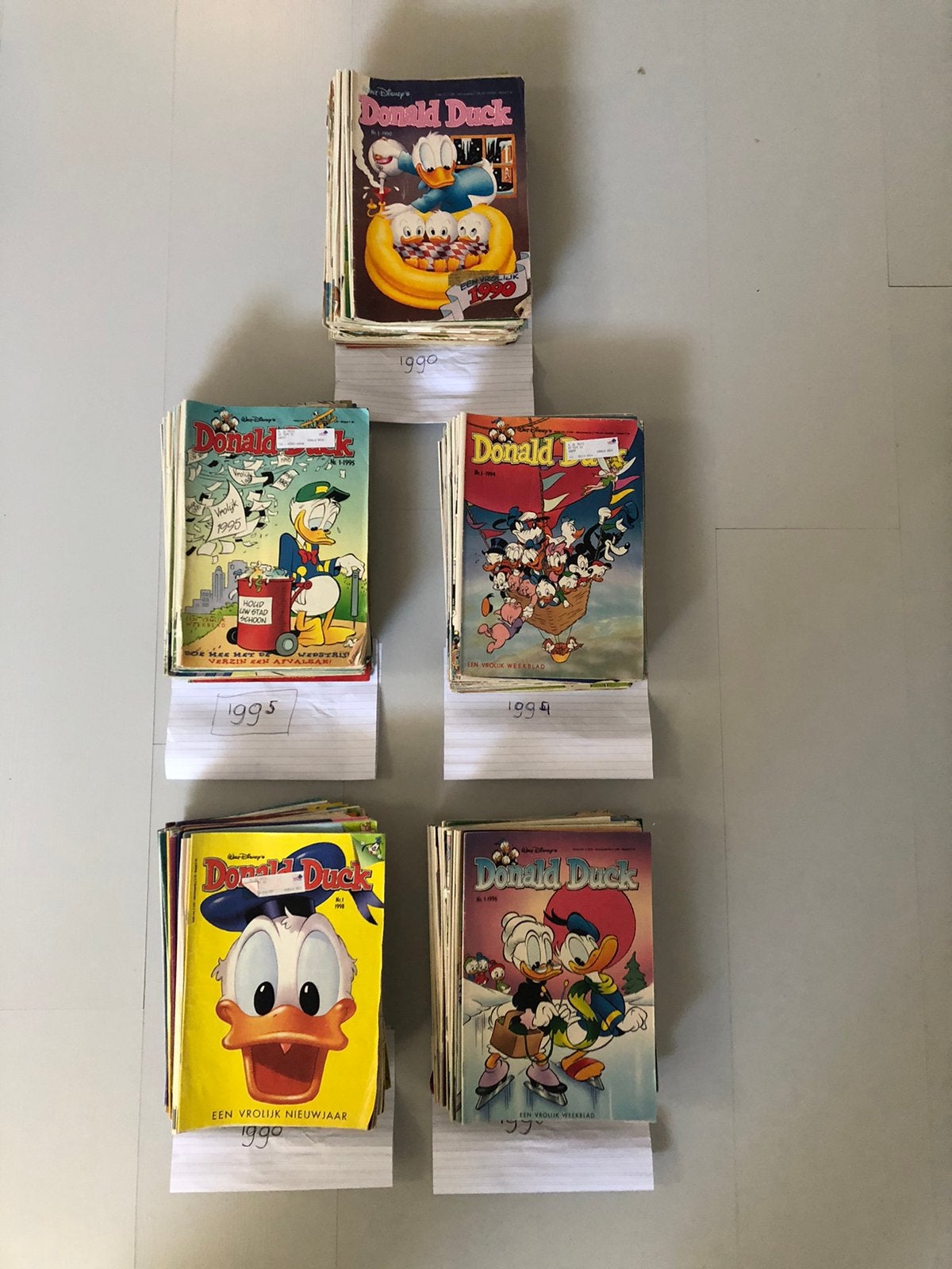 Donald Duck complete jaargangen ‘90, ‘94, ‘95, ‘96, ‘98, Complete serie of reeks, Ophalen of Verzenden, Gelezen