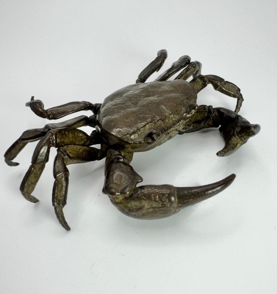 Kani – Beweegbare bronzen krab – Yasunosuke, Bruin, 15 cm, Japan, Verzenden