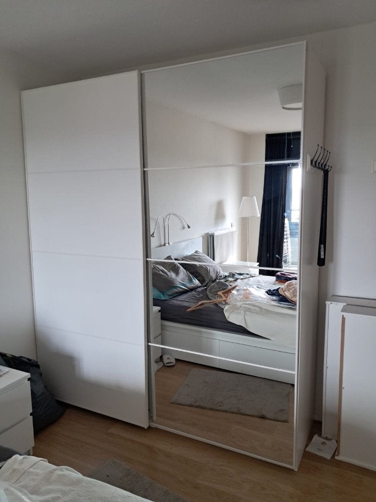 Grote slaapkamer spiegelkast Ikea PAX, Huis en Inrichting, Ophalen, 200 cm of meer, Zo goed als nieuw, 3 of 4 laden