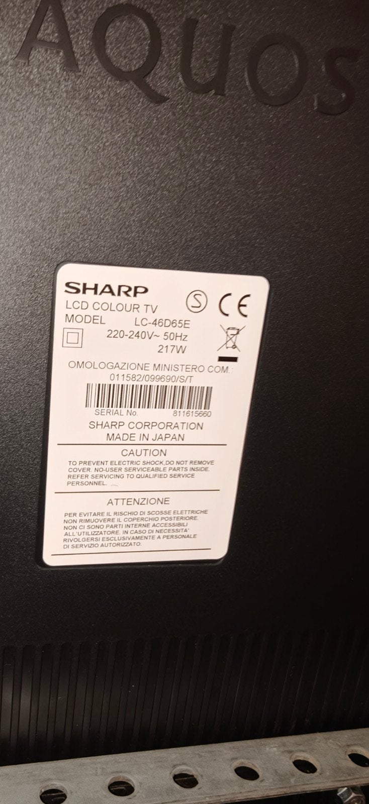 Foto 6 van Sharp Aquos LC-46D65E LCD TV - 46 inch Full HD