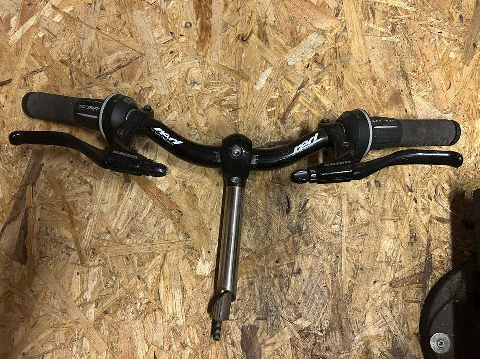 SRAM MRX Comp x-act Gripshift Stuur met Remhendels (3x7), Ophalen, Gebruikt, Stuur, Aluminium