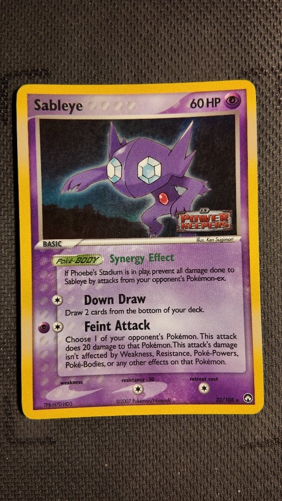 Sableye 22 Power Keepers | Pokemon kaart, Ophalen, Zo goed als nieuw, Losse kaart, Foil