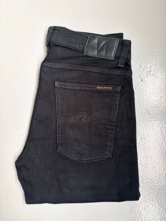 Nudie Jeans Tight Terry Ever Black W32 L34, Verzenden, Zo goed als nieuw, Zwart, W33 - W34 (confectie 48/50)