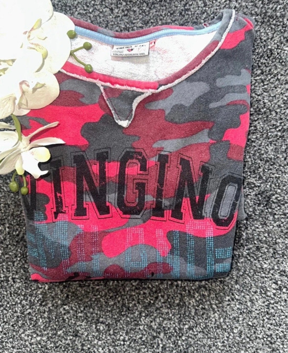 Leuke rijs/bordeaux/roze camouflage sweatdress van Vingino, Kinderen en Baby's, Kinderkleding | Maat 146, Ophalen of Verzenden