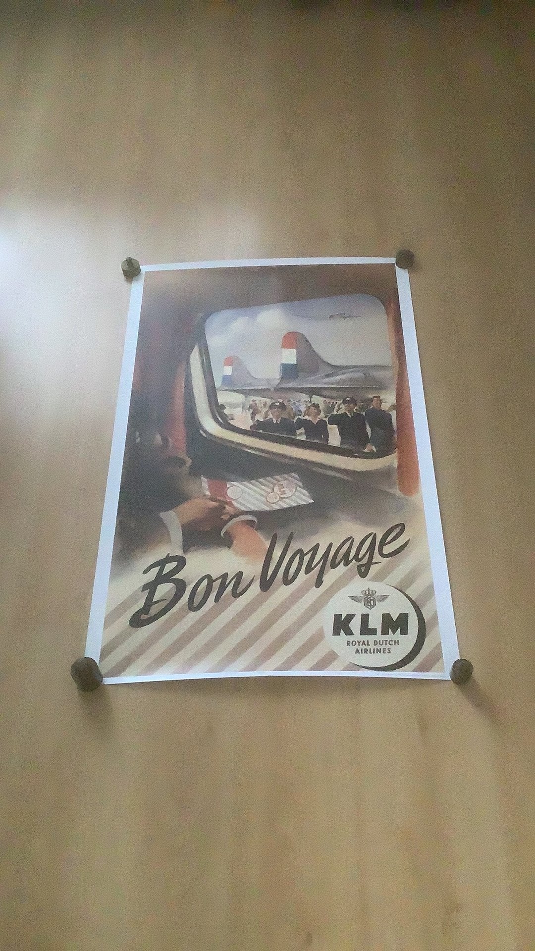 KLM Poster  1951 KLM Kunst Collectie, Ophalen, Nieuw, Kaart, Foto of Prent