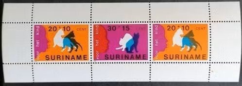 Suriname 1978 - blok ZB 151 - Kinderpostzegels katten, Postzegels en Munten, Postzegels | Suriname, Ophalen of Verzenden