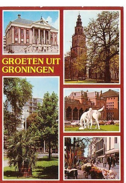 Ansichtkaart	Groningen	5-luik, Verzenden, 1980 tot heden, Gelopen, Groningen