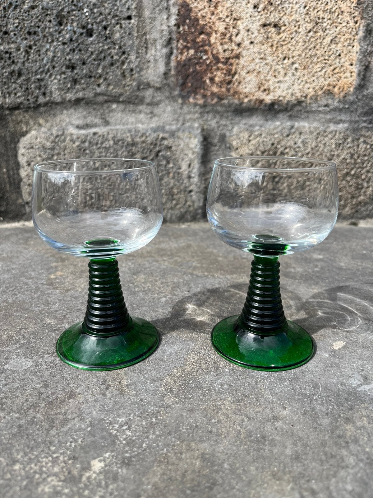Vintage set van 2 Roemer glazen (kleine maat), Overige typen, ?, Zo goed als nieuw, ?