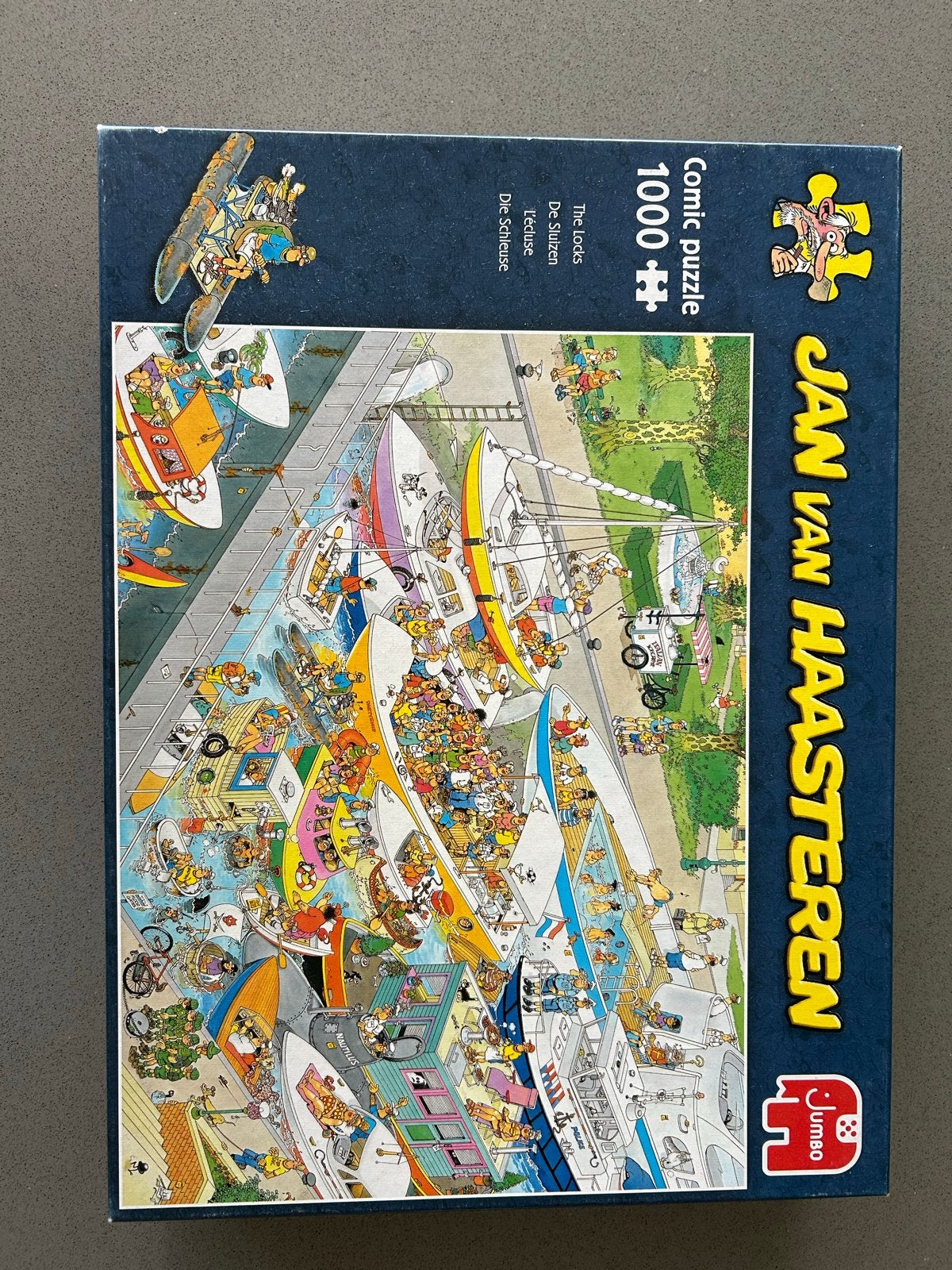 Jan van Haasteren De Sluizen 1000 stukjes compleet, Ophalen of Verzenden, 500 t/m 1500 stukjes, Gebruikt, Legpuzzel