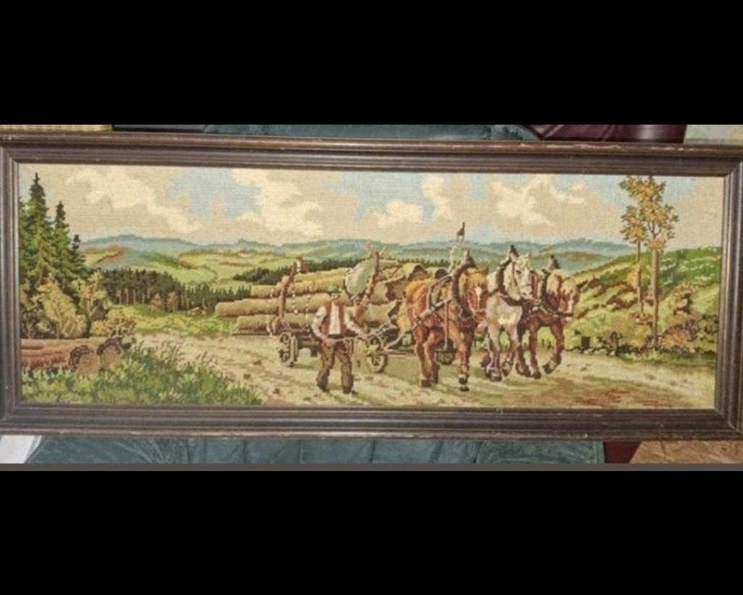 gobelin paarden afbeelding, Antiek en Kunst, Kunst | Schilderijen | Klassiek, Ophalen