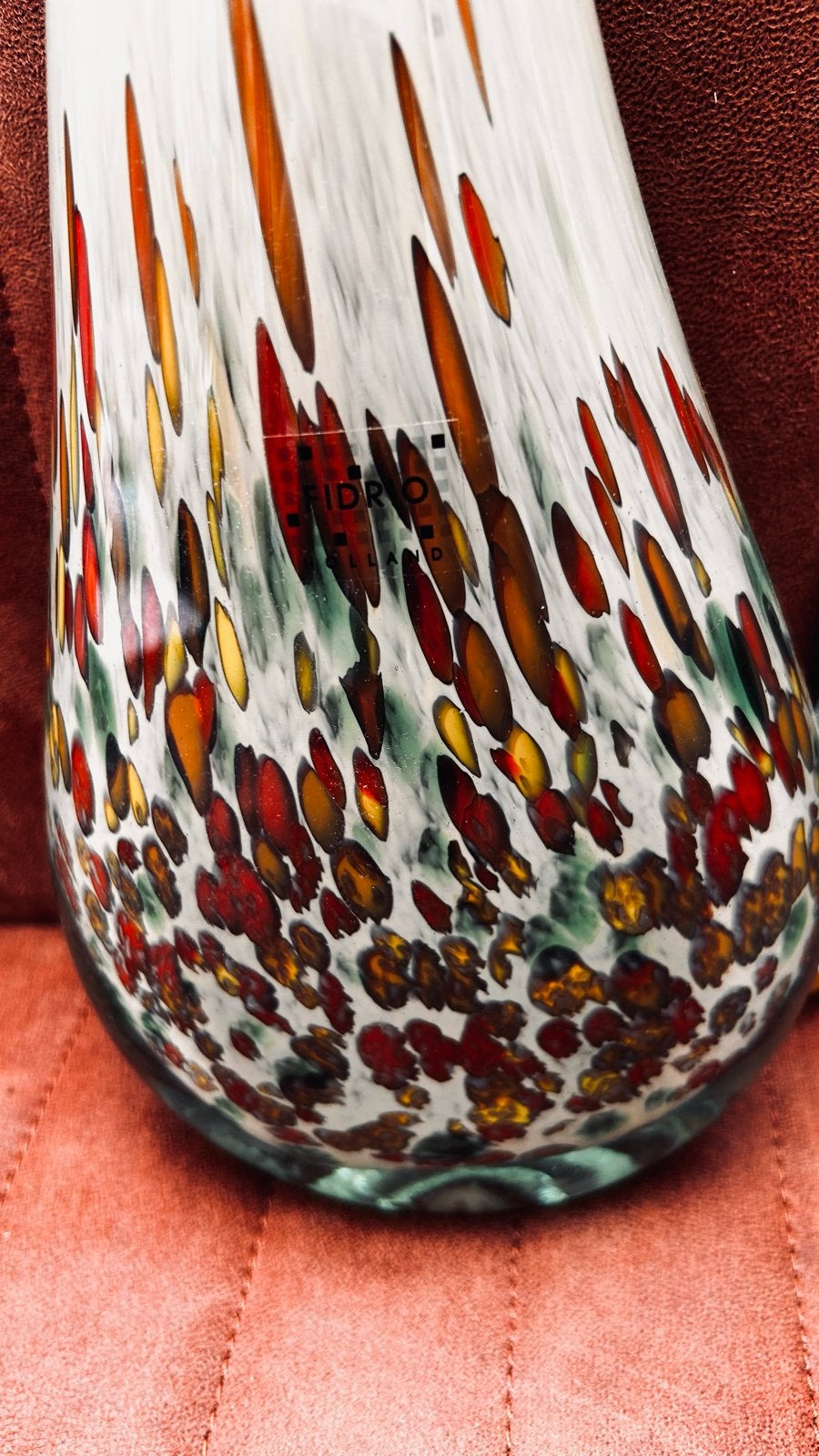 Unieke glazen vaas van Fidrio glas, Ophalen of Verzenden