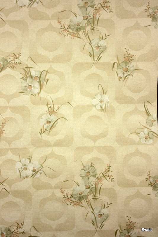 10318 vintage bloemenbehang in beige tinten swiet, Ophalen of Verzenden, Beige