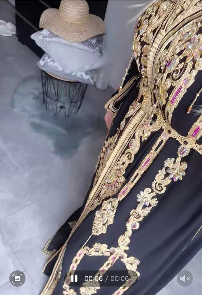 Marokaanse takshita/thaksita, Kleding | Dames, Gelegenheidskleding, Maat 38/40 (M), Galajurk, Zwart, Ophalen of Verzenden