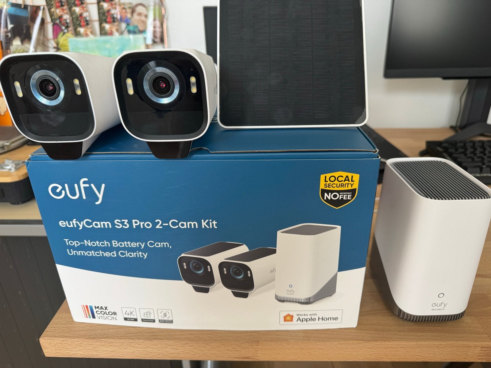 Eufy EufyCam S3 Pro 2x 4K Camera + HomeBase 3, Ophalen of Verzenden, Zo goed als nieuw, Buitencamera