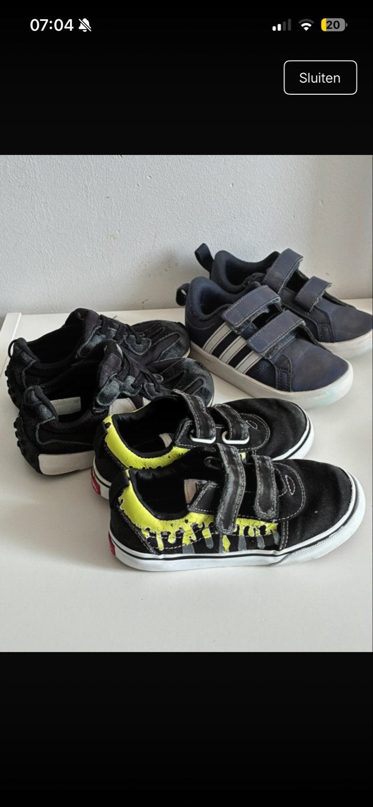 Partij kinderschoenen (3 paar) - diverse merken en maten, Verzenden, Gebruikt, Jongen of Meisje, Schoenen