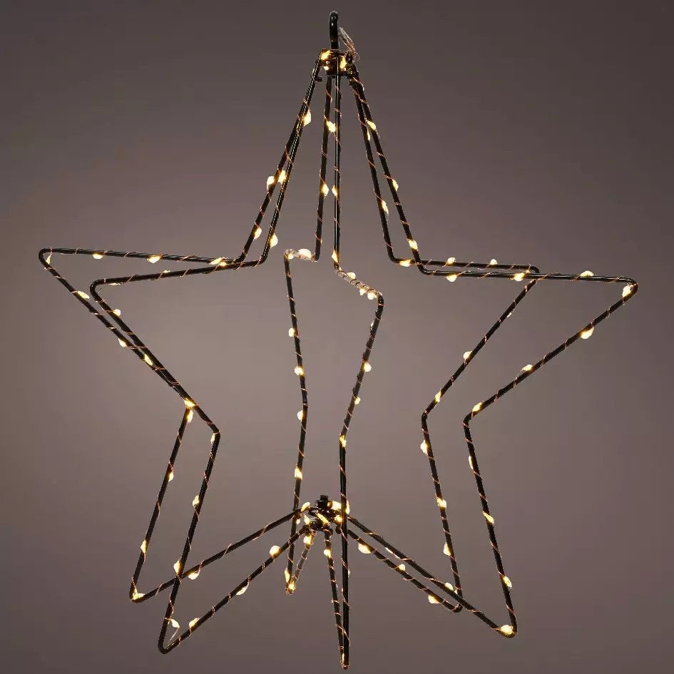 Lumineo metalen 3D kerstster 108 LED warm wit, Ophalen of Verzenden, Zo goed als nieuw