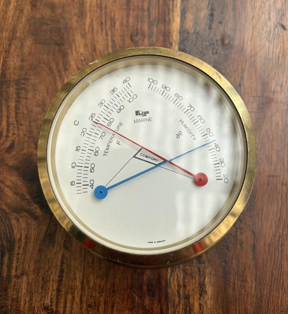 Messing Hygrometer (Marine), Ophalen of Verzenden, Gebruikt, Weerstation