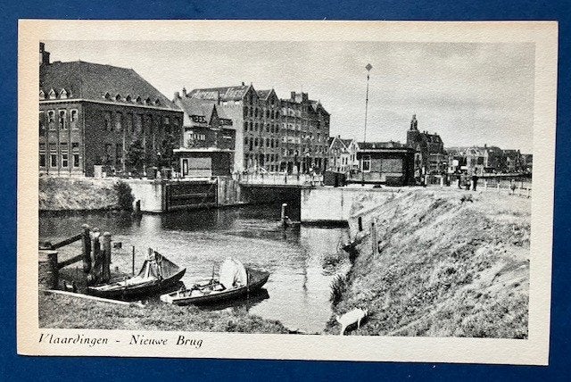 Vlaardingen, Nieuwe Brug en Handelsgebouw, Ophalen of Verzenden, 1920 tot 1940, Ongelopen, Zuid-Holland