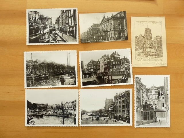 8 ansichten Rotterdam, 7x Heruitgaves Groeneveld 1x Gerzon, Ophalen of Verzenden, Voor 1920, Gelopen, Zuid-Holland