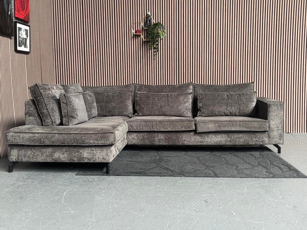 GRATIS LEVERING Hoekbank Donkergrijs 305x230 GEREINIGD