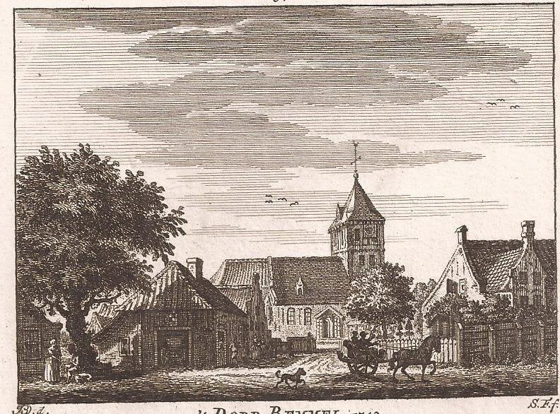 Bemmel. 't Huis te Bemmel. 't Dorp Bemmel. 1742 Simon Fokke, Antiek en Kunst, Stadsgezicht, Ophalen of Verzenden, 15 cm, 10 cm