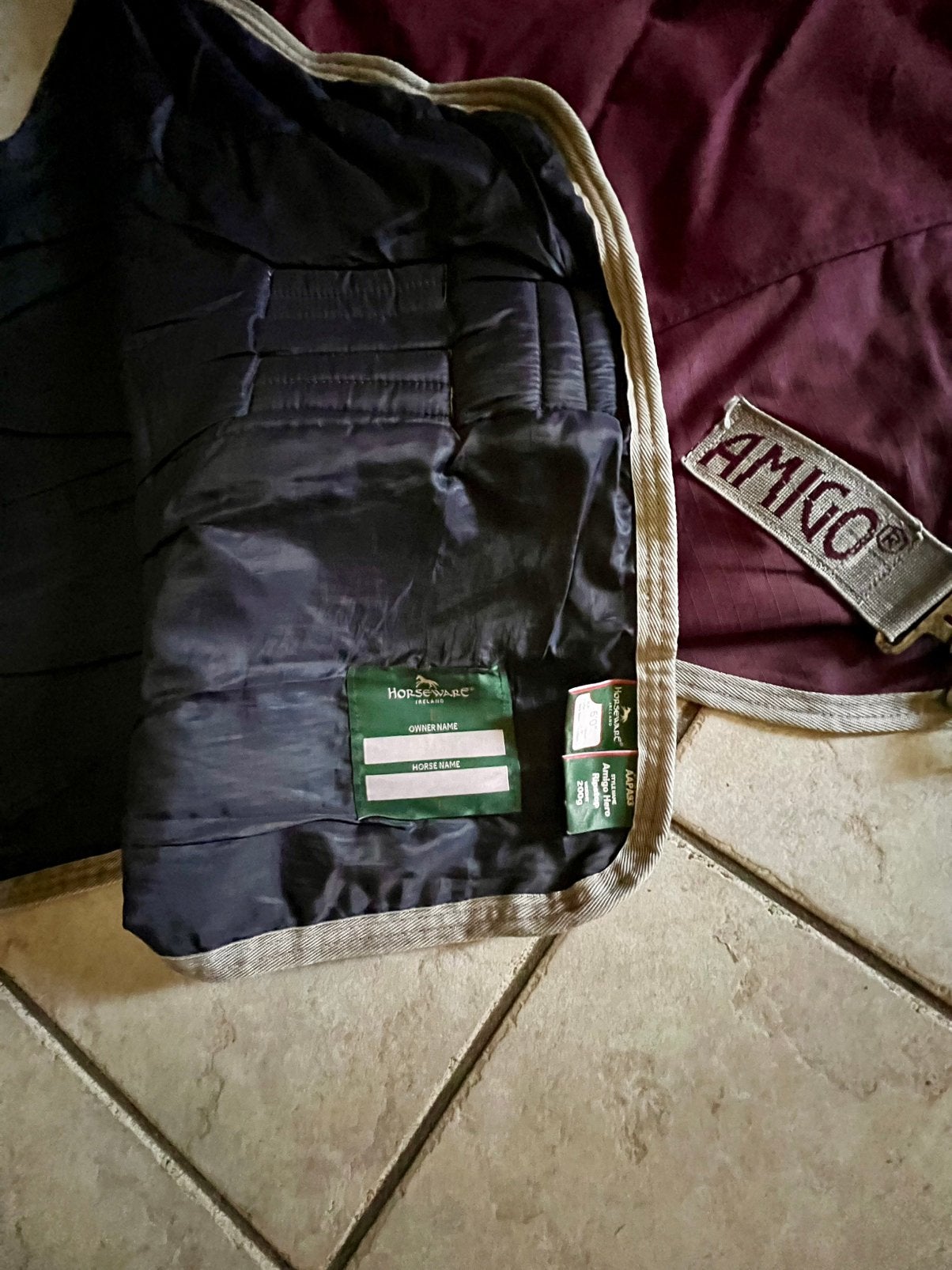 Amigo deken Horseware winterdeken 6.0 200 gr met hals paars, Ophalen of Verzenden, Overige materialen, 200 g, Paars
