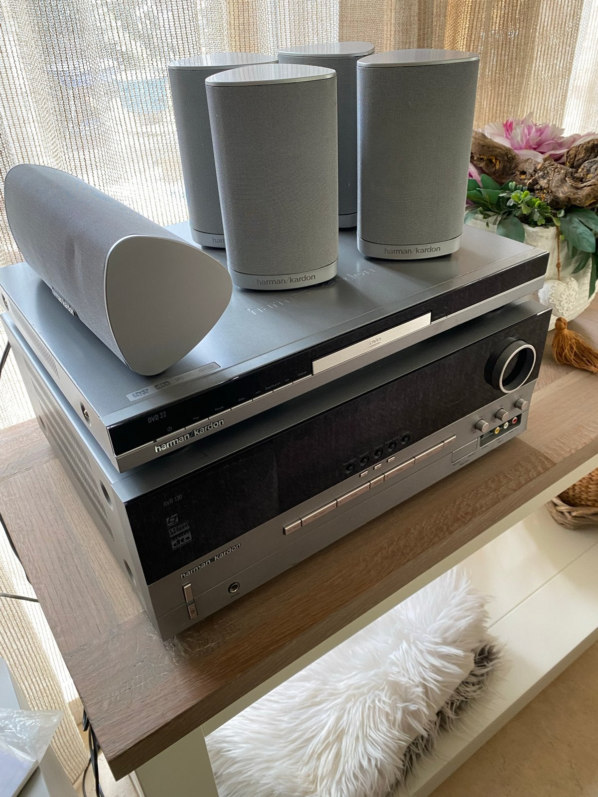 Harman Kardon Home Cinema Set (AVR130, DVD22, HKTS 7/230), Gebruikt, 5.1-systeem, Dvd-speler, Ophalen