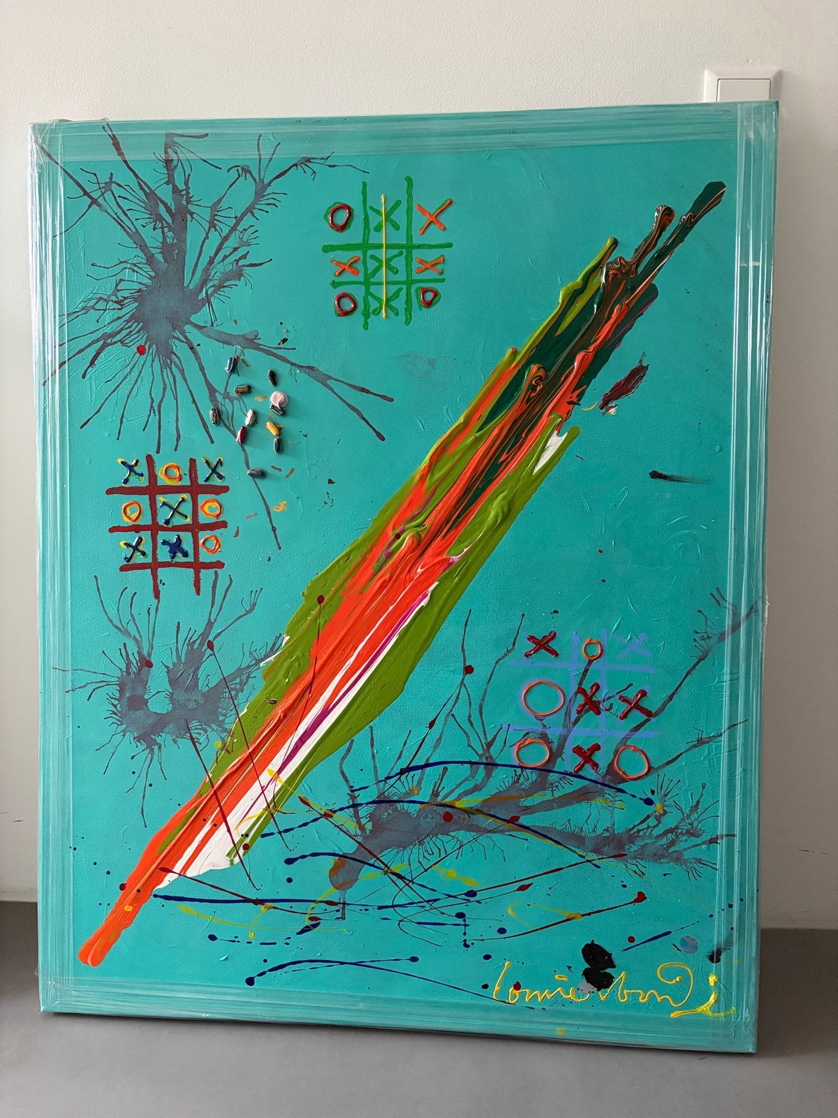 Tonnie Voorn Acryl op doek Mixmedia Boter Kaas & Eieren, Ophalen, Acrylverf, Overig onderwerp, Gesigneerd