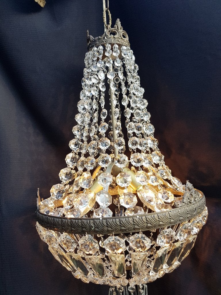 zakkroon, Huis en Inrichting, Lampen | Kroonluchters, Ophalen of Verzenden, Gebruikt, Glas, E14 (klein)