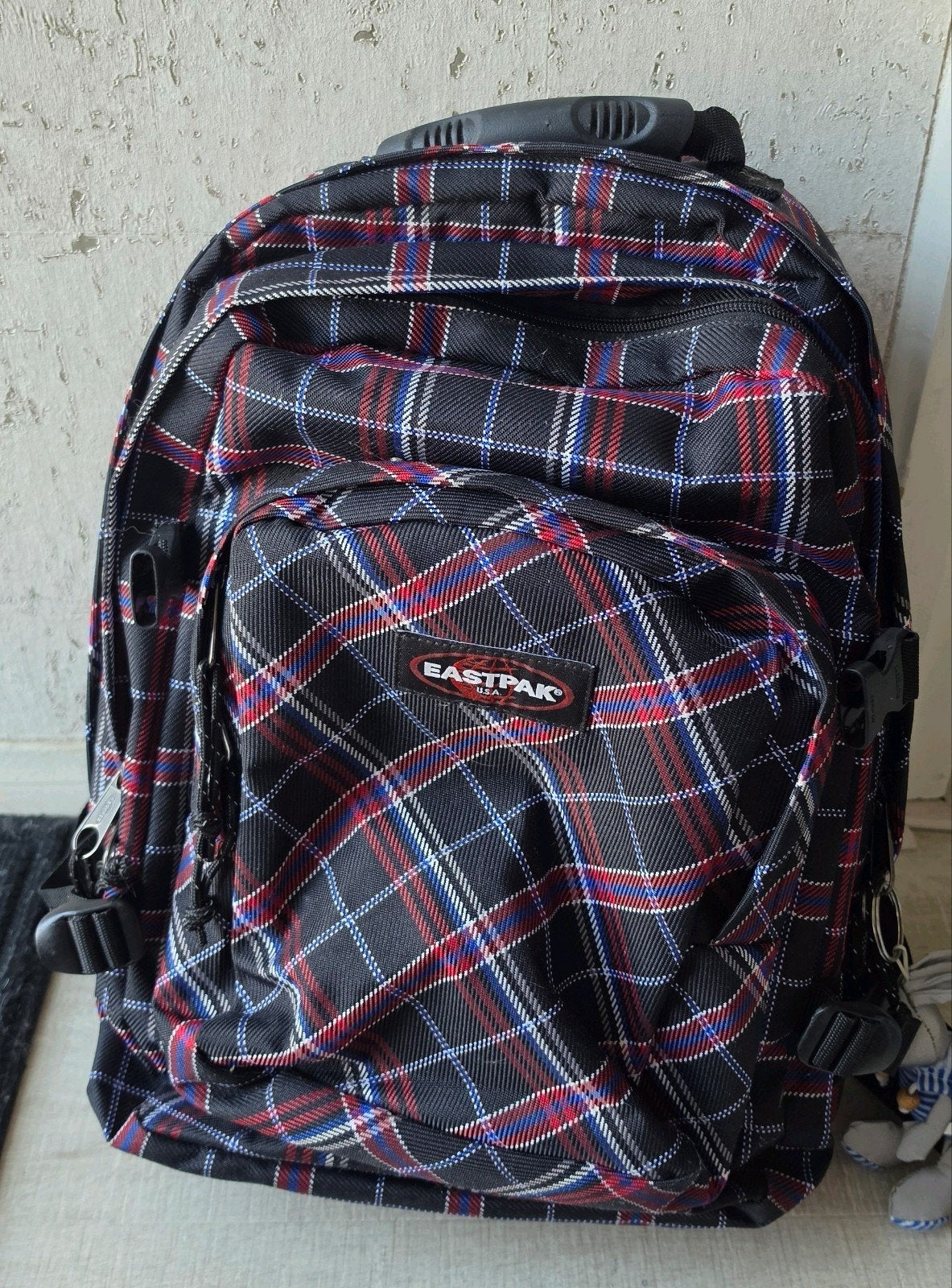 Eastpak Rugtas met Laptopvak - Geruit Design, Ophalen of Verzenden, Gebruikt, Eastpak