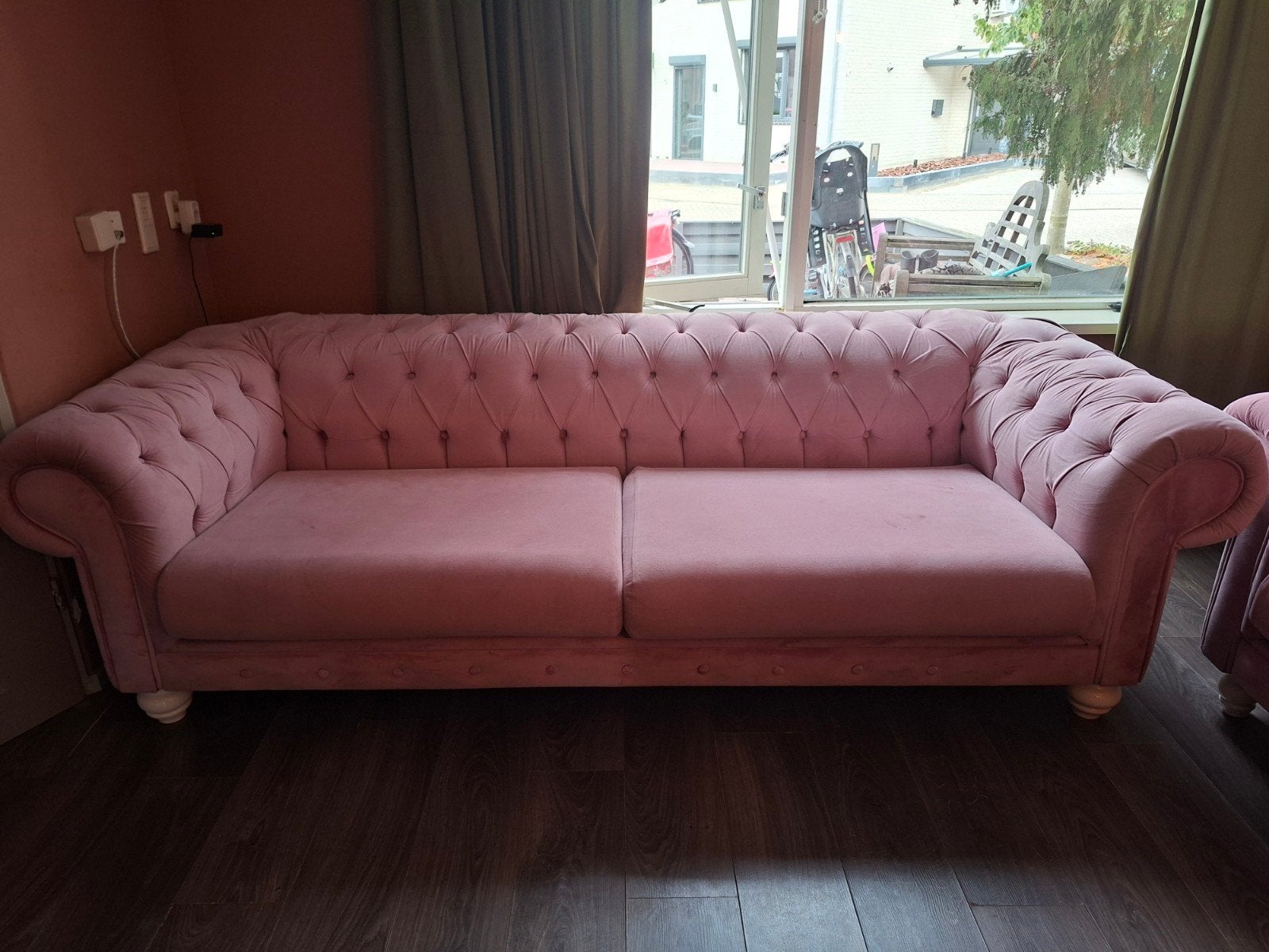 roze banken, Huis en Inrichting, Ophalen, 75 tot 100 cm, Driepersoons, 200 tot 250 cm