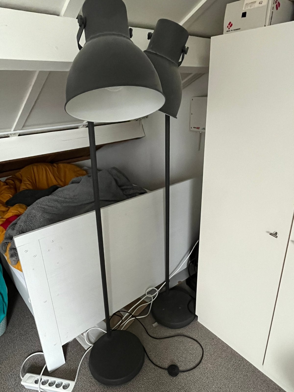 Ikea Hektor lamp 2x, Huis en Inrichting, Lampen | Vloerlampen, Ophalen, Gebruikt, Zwart, Minder dan 100 cm