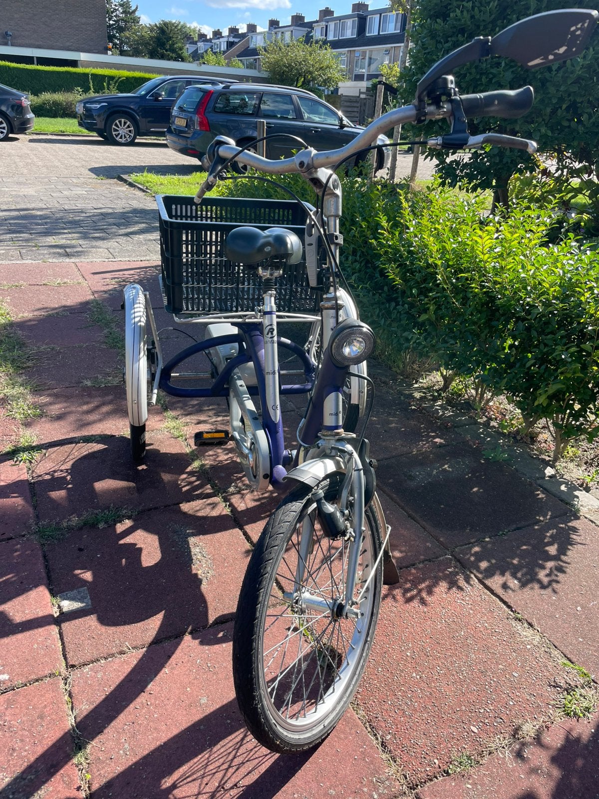 Van raam midi stabiele 3 wiel fiets blauw, Ophalen, Gebruikt