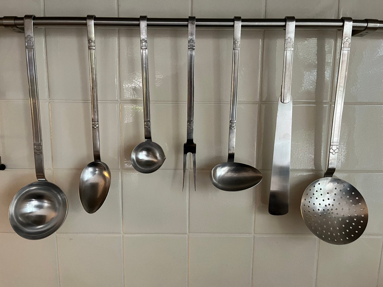 7-delig set RVS Gero Zilmeta keukengerei Model Trosje, Antiek en Kunst, Ophalen