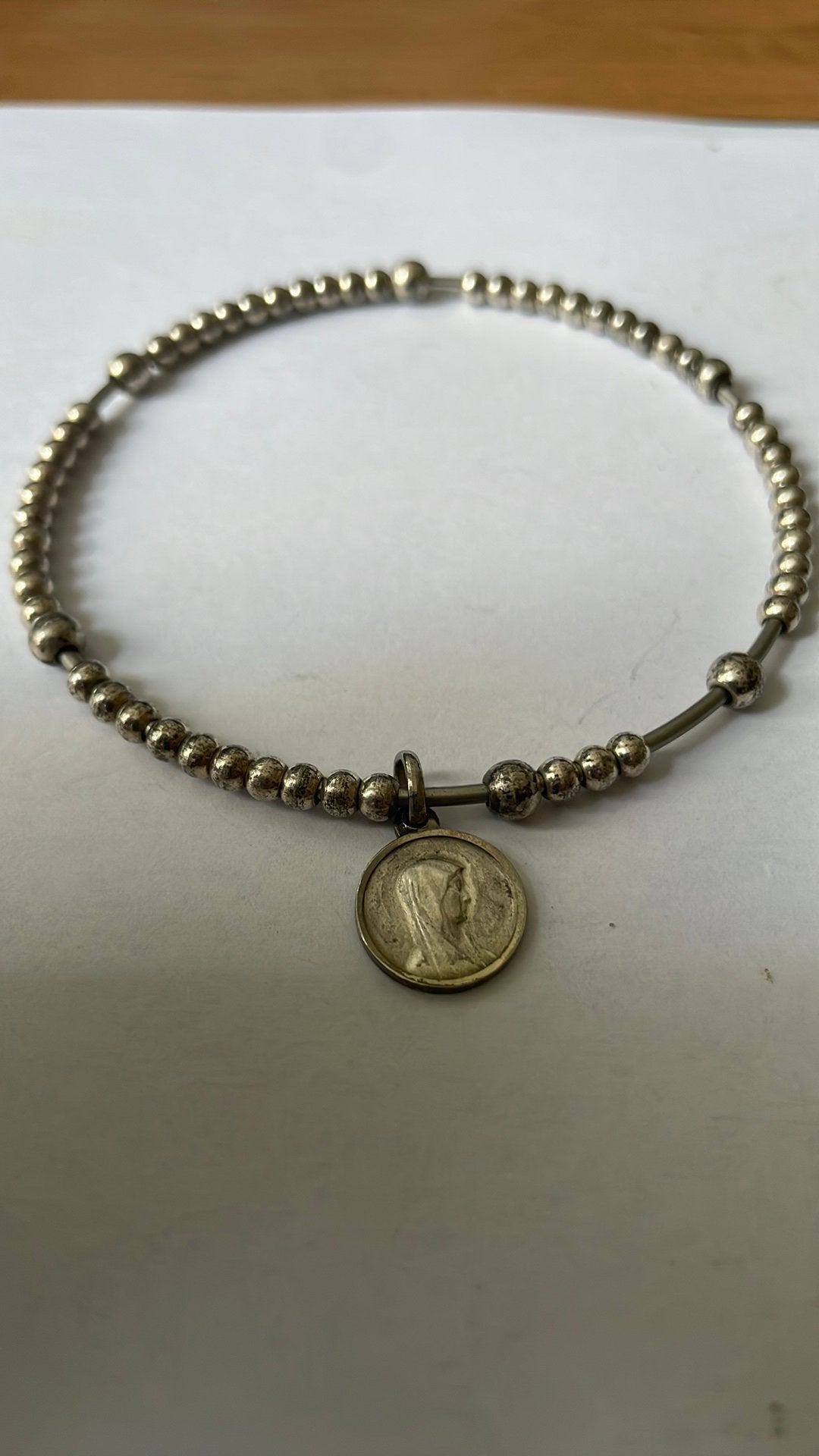 Verzilverde Rosenkrans als armband, Ophalen of Verzenden, Zo goed als nieuw, Sieraad