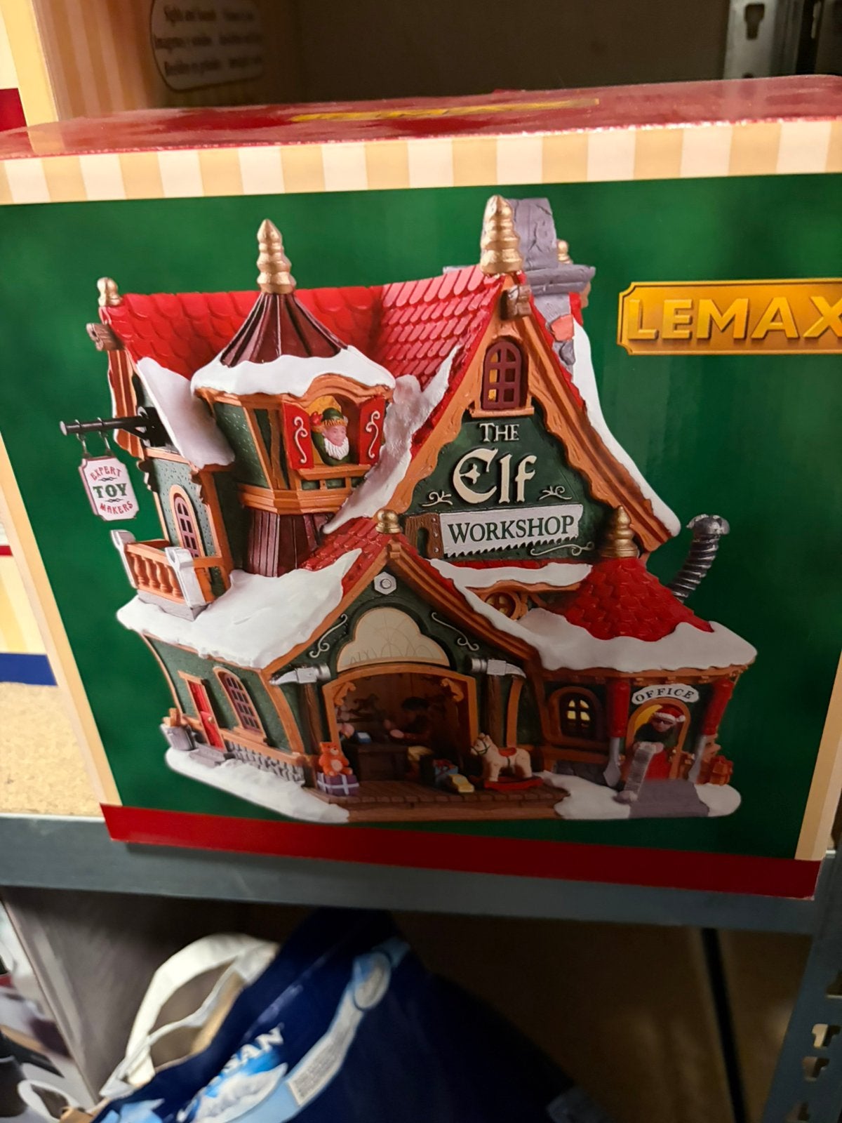 Lemax the elf workshop verlicht kersthuisje 2018, Verzenden, Zo goed als nieuw