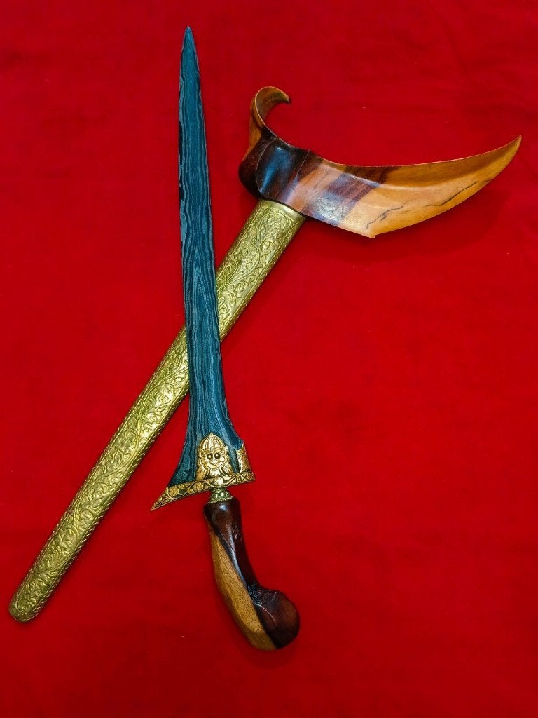 Antieke Keris Brojol Pamor Junjung Drajat Makoro Goud SVH09, Wapen, Verzenden, Overige materialen, Indonesië