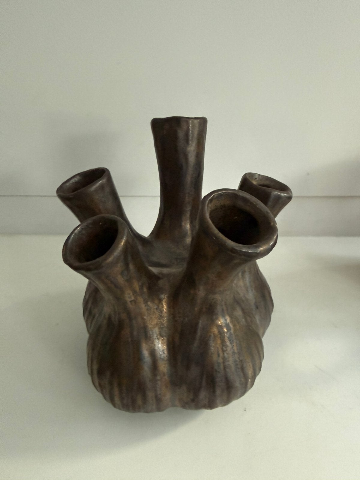 DK Design Aglio vaas groot bruin Daan Kromhout, Ophalen of Verzenden, Zo goed als nieuw, Bruin, Steen/keramiek
