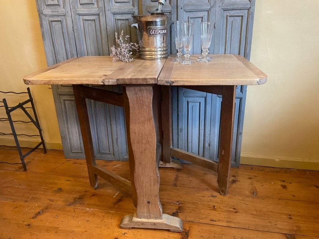 Wijnproeftafeltje Klaptafel Bijzettafel Beukenhout Frans, Antiek en Kunst, Antiek | Meubels | Tafels, Ophalen of Verzenden