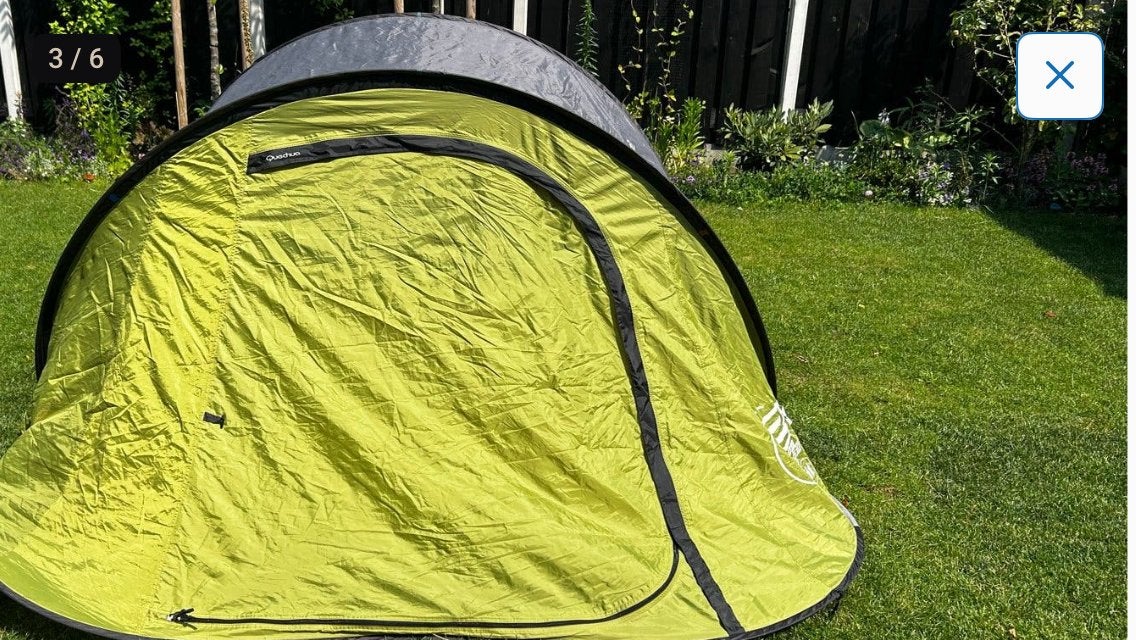 Quechua 2 Seconds Air Tent - 2 persoons pop-up tent, Ophalen, Gebruikt, Tot en met 2