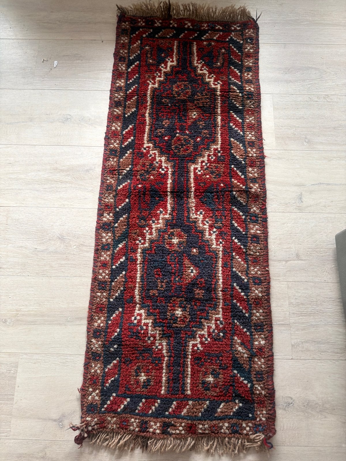 Vintage Perzisch tapijt - Handgeknoopt loper, Minder dan 50 cm, 100 tot 150 cm, Ophalen of Verzenden, Zo goed als nieuw