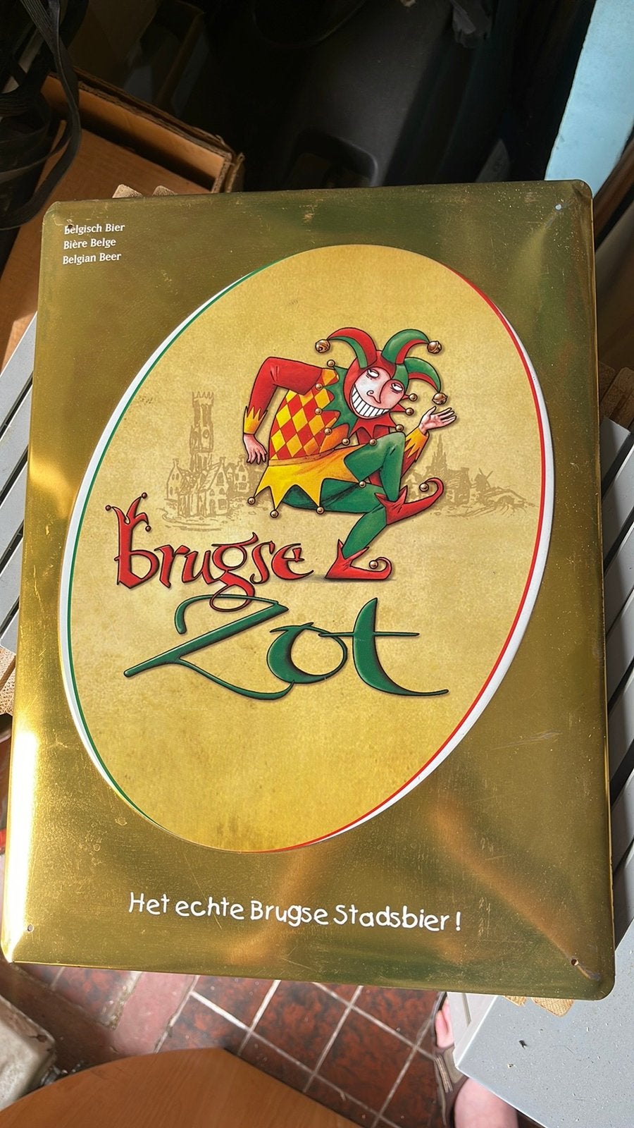 Brugse Zot bier reklame bord nieuw, Verzenden, Zo goed als nieuw, Reclamebord, Plaat of Schild, Overige merken
