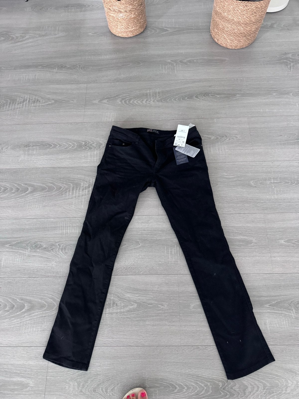 Nieuwe Zara Z1975 Denim Zwarte Jeans Maat 42, Zwart, Maat 42/44 (L), Nieuw, Ophalen of Verzenden